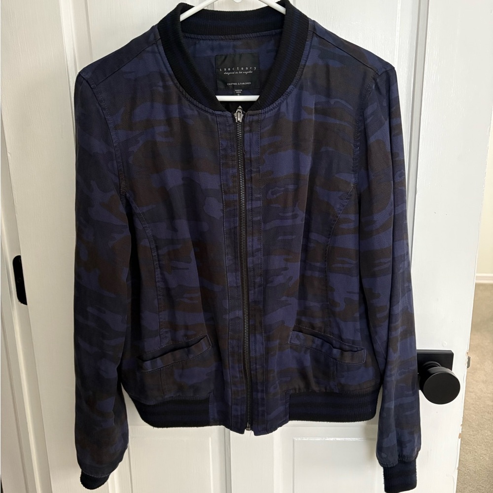 Sanctuary Women’s Blue Camo Bomber Jacket